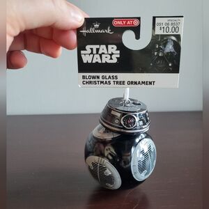 NWT Star Wars BB-9E Driod Hallmark Blown Glass Ornament
